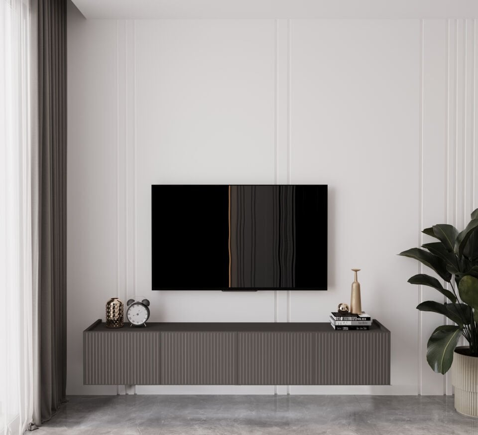 Capella Tv Ünitesi 180 cm duvara monte kapaklı raflı MDF (4 renk seçeneği)