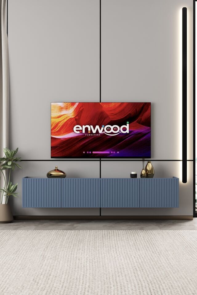 Capella Tv Ünitesi 180 cm 4 kapaklı duvara monte MDF (8 renk seçeneği)