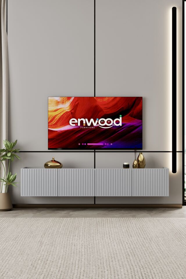 Capella TV Ünitesi 180 cm 4 Kapaklı Duvara Monte MDF