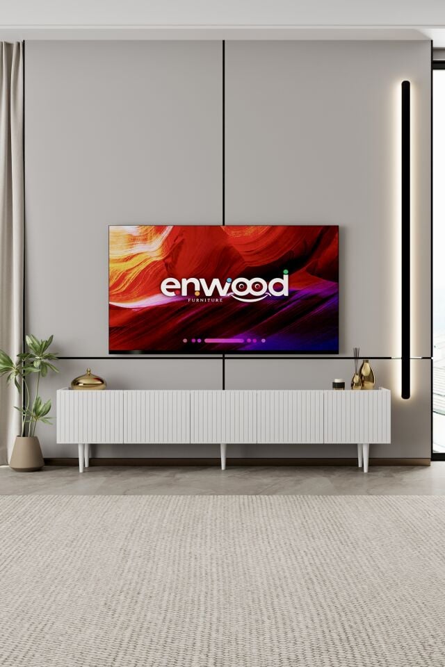 Capella Tv Ünitesi 200 cm 5 kapaklı ayaklı MDF (6 renk seçeneği)