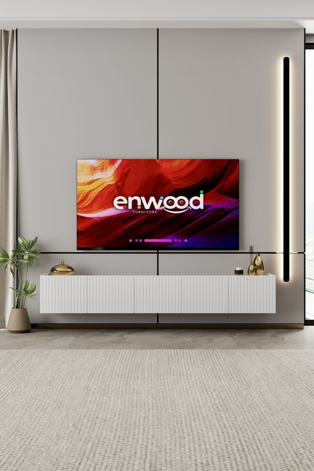 Capella Tv Ünitesi 200 cm 5 kapaklı duvara monte MDF (6 renk seçeneği)