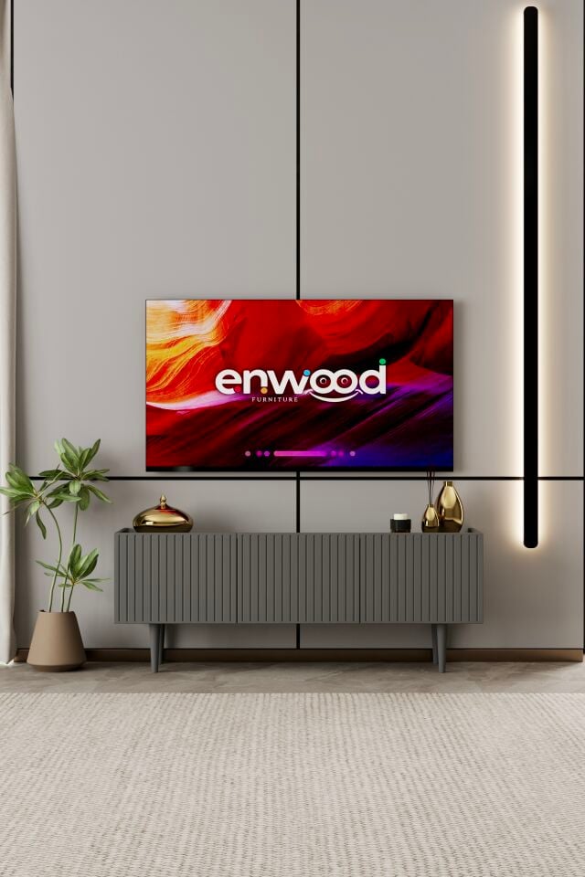 Capella 120 cm Ayaklı TV Ünitesi | Kapaklı Raflı MDF