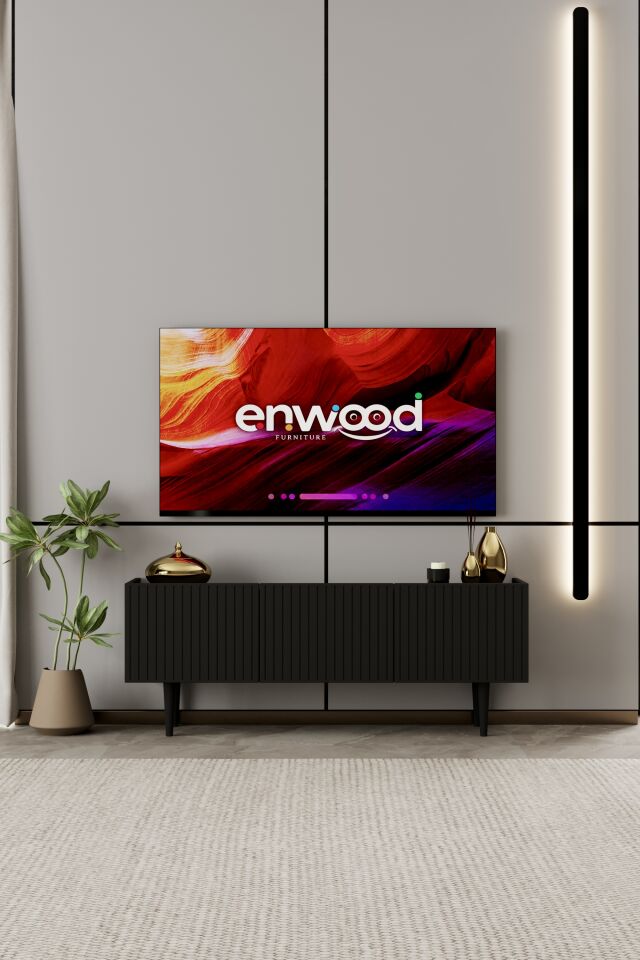 Capella 120 cm Ayaklı TV Ünitesi | Kapaklı Raflı MDF