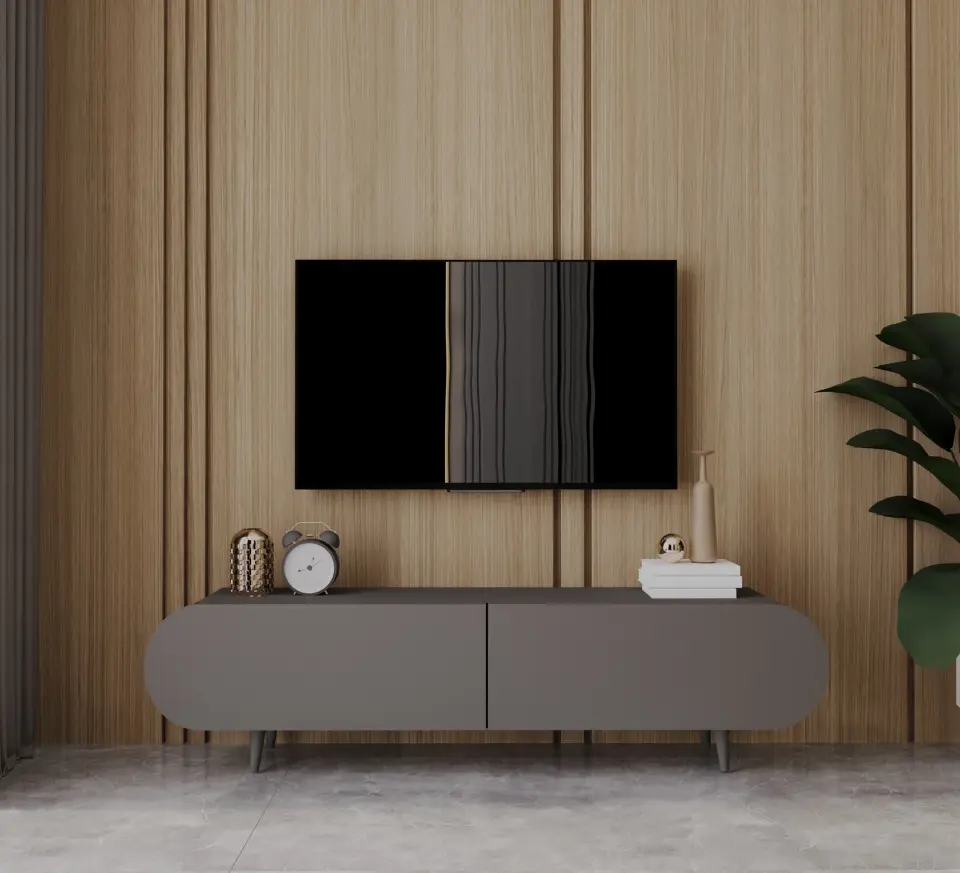 Regulus Mdf 2 Kapaklı Ahşap Ayaklı Country Tv Ünitesi 140 cm (4 renk seçeneği)