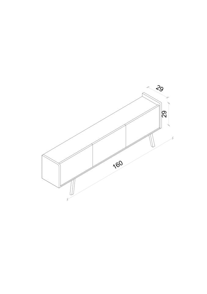 SPİCA SAFİR MEŞE RENGİ MDF AHŞAP AYAKLI TV ÜNİTESİ (140 cm,160 cm,180 cm,200 cm)