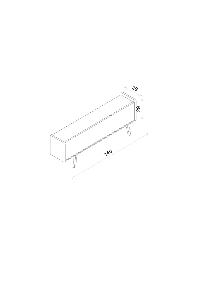 Spica Safir Meşe TV Ünitesi | 140–180 cm Ahşap Ayaklı MDF