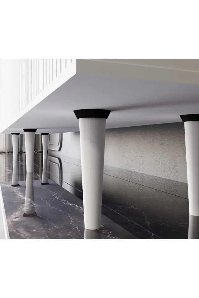 Tv Ünitesi Ahşap Ayak 19 Cm Beyaz (5'Lİ)