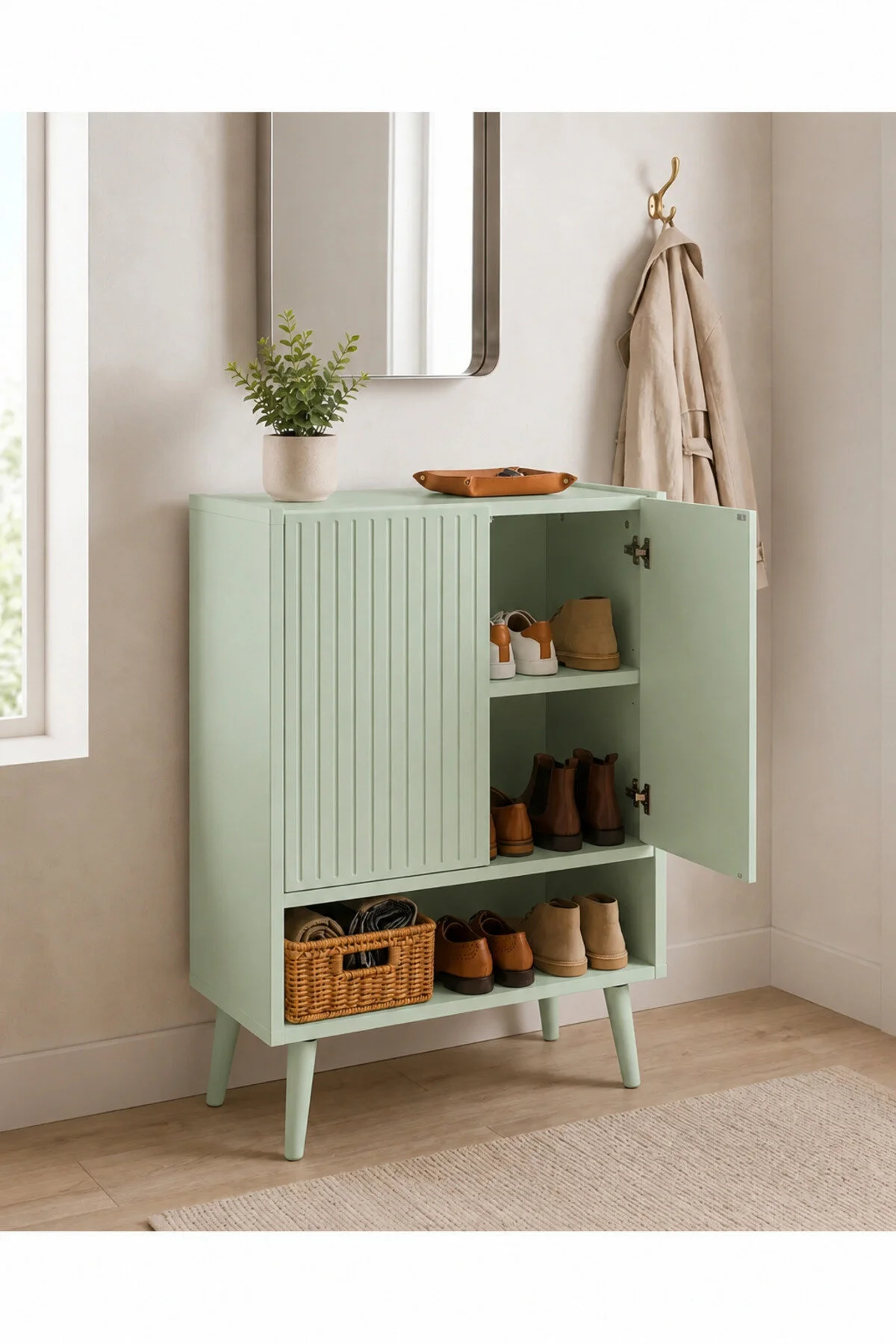 Capella MDF Çok Amaçlı Dolap 60 cm MİNT YEŞİLİ