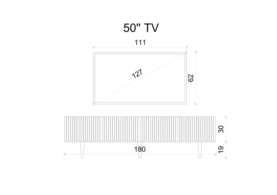 Capella TV Ünitesi 180 cm 4 Kapaklı Duvara Monte MDF DUMAN MAVİ