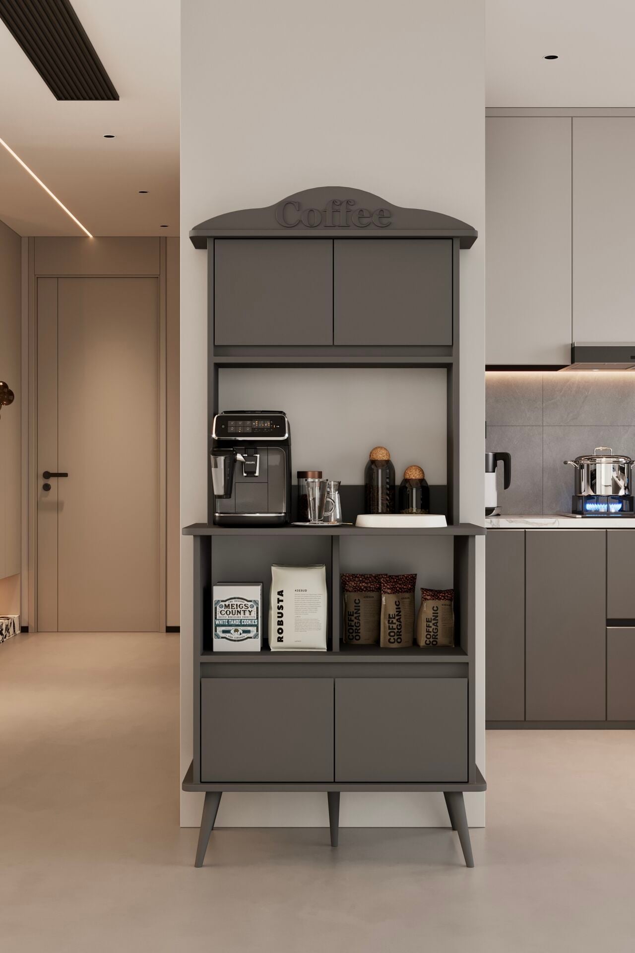 FORME Kahve Köşesi - MDF - 172 CM GRİ