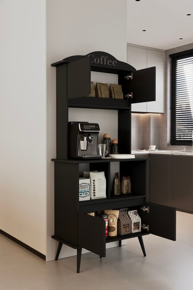 FORME Kahve Köşesi - MDF - 172 CM SİYAH