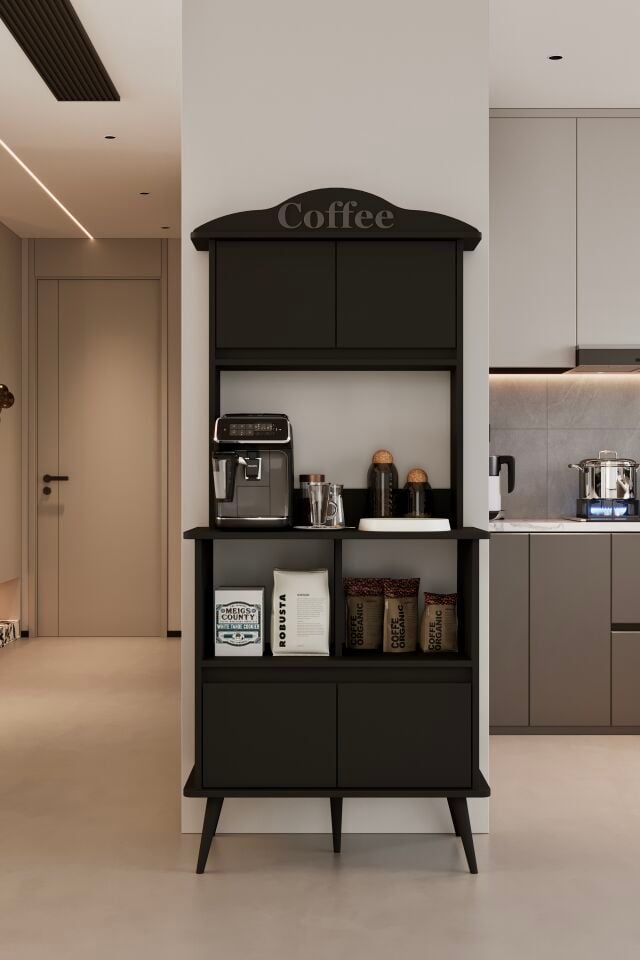 FORME Kahve Köşesi - MDF - 172 CM SİYAH