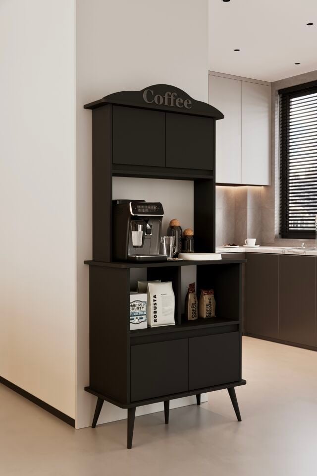FORME Kahve Köşesi - MDF - 172 CM SİYAH