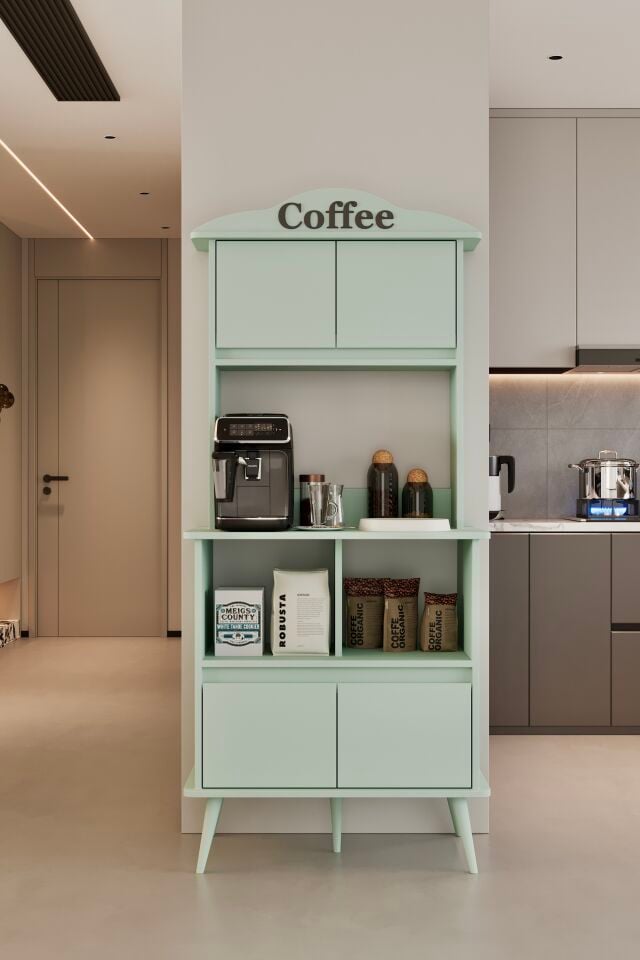FORME Kahve Köşesi - MDF - 172 CM MİNT YEŞİLİ