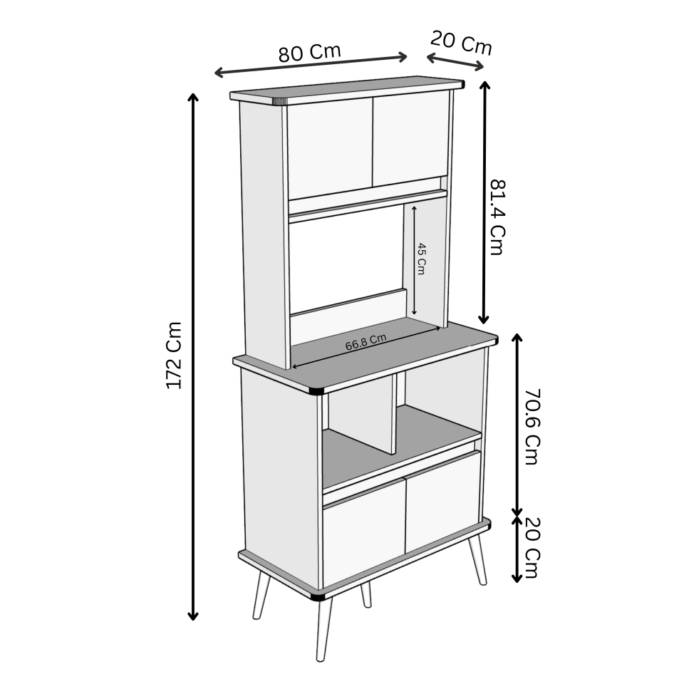 FORME Kahve Köşesi - MDF - 172 CM SİS GRİ