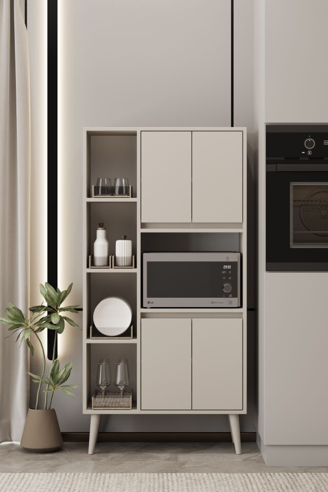 LİNEA Fırın Dolabı - MDF - 160 CM - Çok Amaçlı Dolap