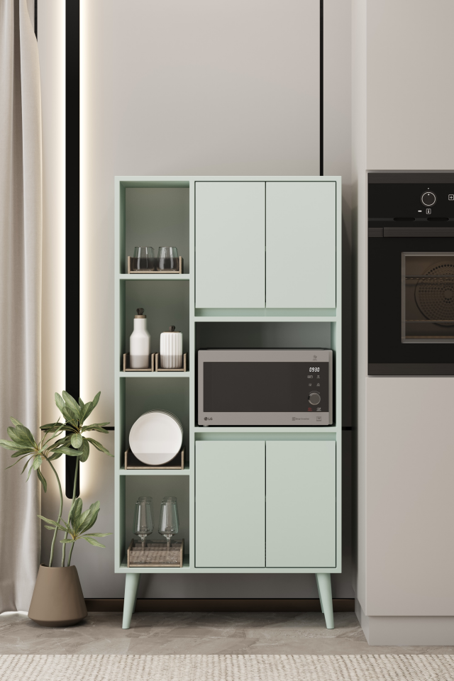 LİNEA Fırın Dolabı - MDF - 160 CM - Çok Amaçlı Dolap