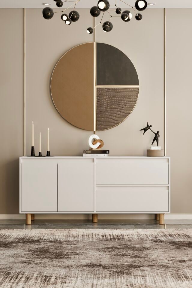 MİLA Ahşap Ayaklı Konsol - MDF - 160 CM