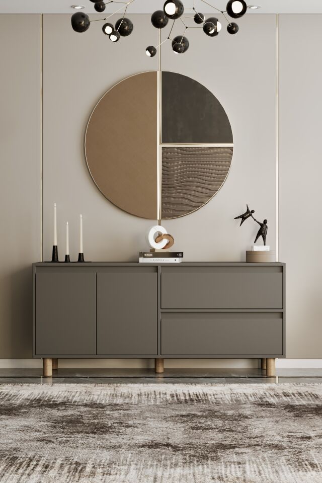 MİLA Ahşap Ayaklı Konsol - MDF - 160 CM