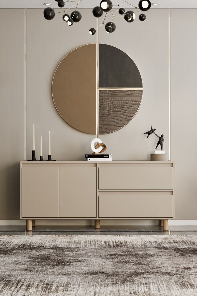 MİLA Ahşap Ayaklı Konsol - MDF - 160 CM