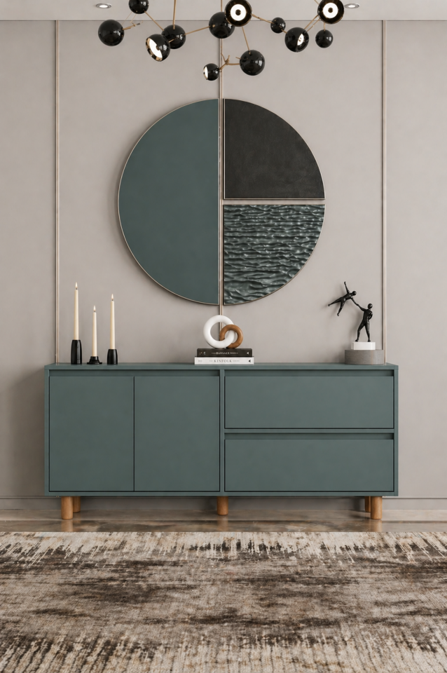 MİLA Ahşap Ayaklı Konsol - MDF - 160 CM