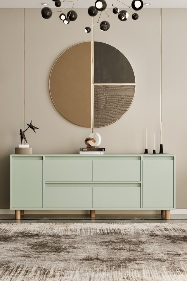 MİLA Ahşap Ayaklı Konsol - MDF - 180 CM