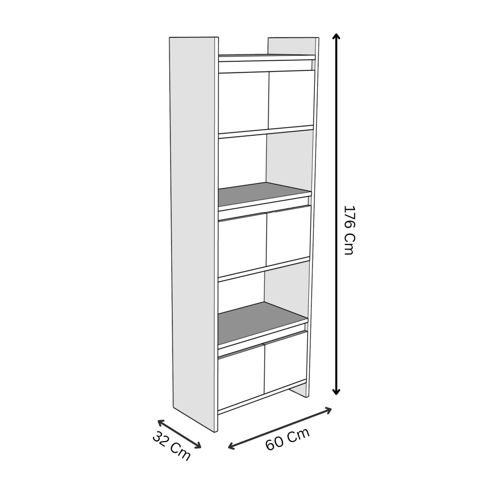 MODO Çok Amaçlı Dolap - MDF - 176 CM GRİ